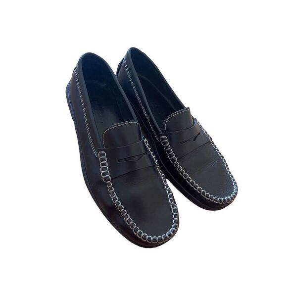 Dooney Bourke Mens Black Leather Slip On Car Penny Loafer Dress Shoes Size 9B - Picture 3 of 8
